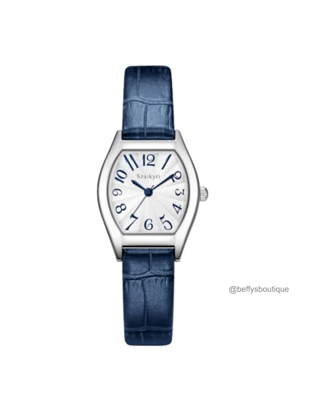 Barrel-Shaped Dress Watch, Easy Read Arabic Numerals, Water Resistant